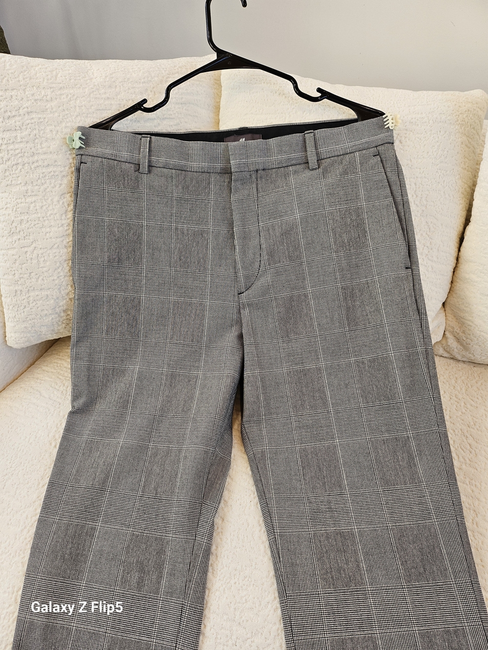 H&M Men's Gray Glen Plaid Dress Pants